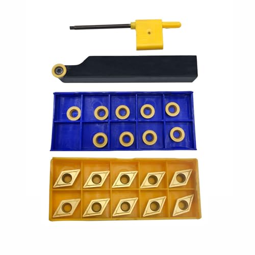 5/8in Metal Lathe Turning Tool Holder SRAPR1616H10 with R5 RCMT10T3MO Round Carbide Inserts DCMT32.51 DCMT11T304 Turning Insrts