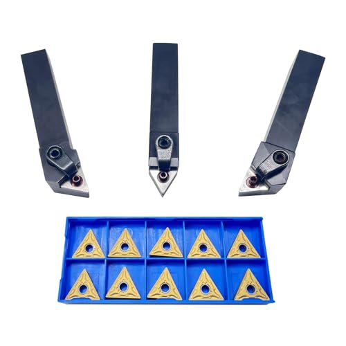 3pcs 5/8" 16mm Indexable Carbide Lathe Turning Tool Holder Set MTJNR1616H16+ MTJNL1616H16+MTENN1616H16 with 10pcs TNMG160404/TNMG331 Carbide Turning Insert (5/8" 16mm Turning Holders+TNMG Inserts) 5/8" 16mm turning holders+TNMG inserts