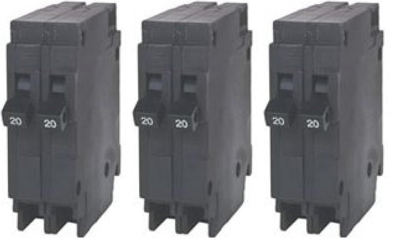 Siemens Q2020 Two 20-Amp Single Pole 120-Volt Circuit Breakers, for use only Where Type QT Breakers are Allowed (Pack of 3) 20 Amp (Pack of 3)
