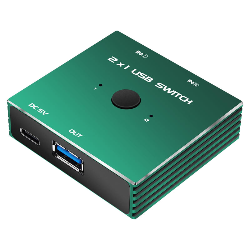 USB Selector Switch 2 in 1 Out Uni-Directional for Printer Scanner Keyboard (USB Cables were not Included.)