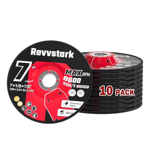 10 Pack 7 Inch Grinding Wheels for General Purpose Metal 7" x 1/8" 10.0