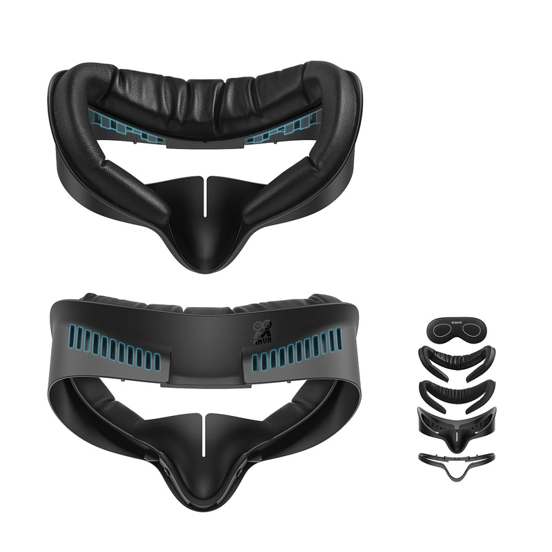 AMVR Facial Interface Face Pad Cover Compatible with Meta/Oculus Quest 3S Accessories, Comfort PU and Breathable Ice Silk Cotton Cushion Replacement, Not fit Quest 3 (Wider Version)