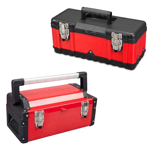 Jack Boss 16" Inch Metal Tool Box and 15.5" Inch Steel Tool Box