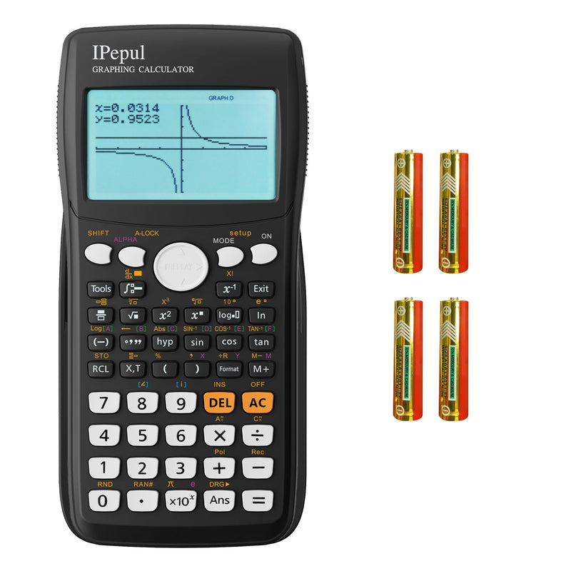 Graphing Calculator,IPepul Scientific Calculators 10 Modes /4 Graphing Functions,Desktop Math Calculator for College Students,School Supplies for Middle High School Teachers Office（Black） Black