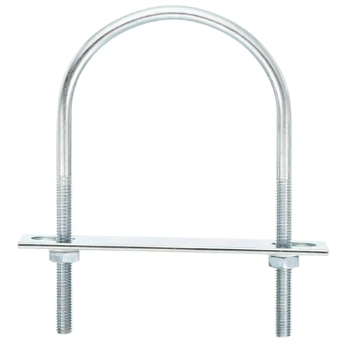 uxcell Round U-Bolts, 8 Set 90mm Inner Width 154mm Length M8 Zinc-Plated Carbon Steel U Clamp Bolt with Nuts and Plates, for Boat Trailer