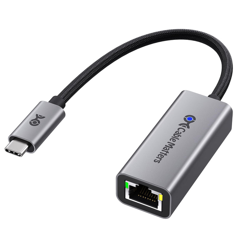 Cable Matters USB C to 2.5Gb Ethernet Adapter, 2.5 Gigabit Network Speed, USB C to Ethernet Adapter Compatible with USB4, Thunderbolt 4/5, Plug & Play for MacBook, Laptop, and USBC Devices