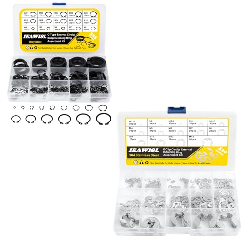 325PCS Alloy Steel Retaining Ring & 330PCS 304 Stainless Steel E-Clips