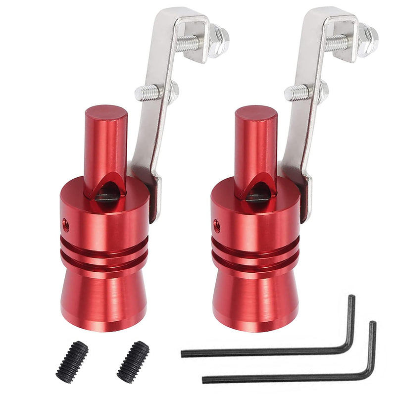 Car Turbo Whistle,2PCS Aluminum Alloy Universal Turbo Sound Exhaust Muffler Pipe Whistle for Cars, Motorcycle (XL Red) XL Red