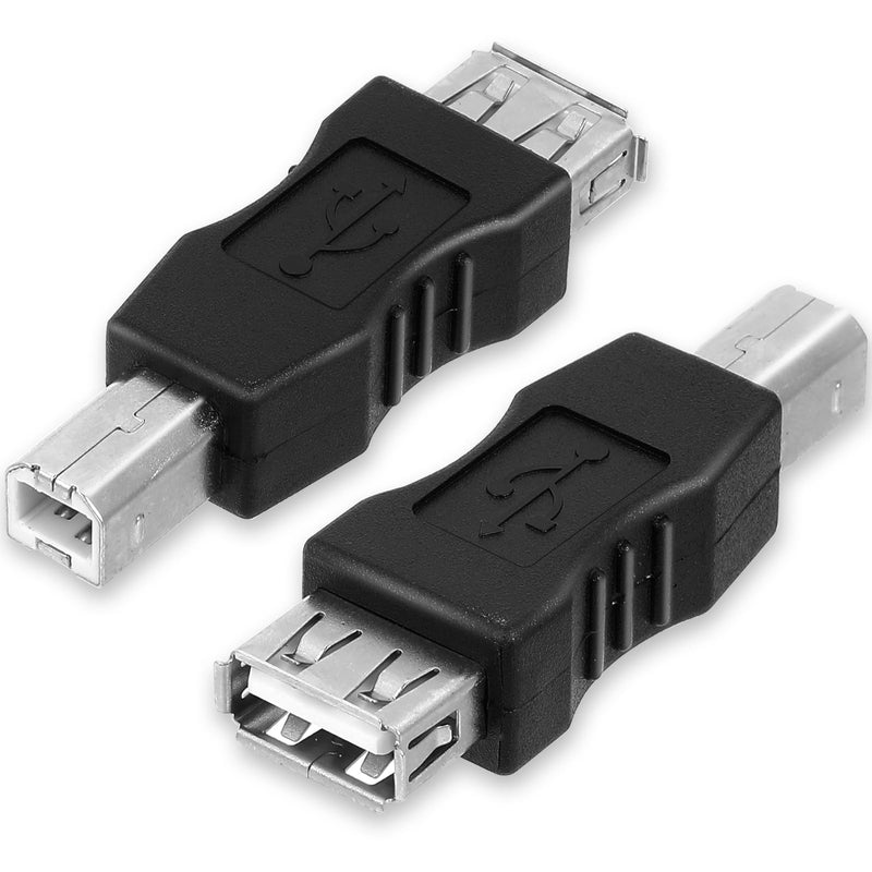 2 Pcs 2.0 A Female to USB B Male Printer Converter Connector Plug USB A to B Adapter Printer Adapter USB 2.0 AF/BM Adapter Type A Female to USB B Print Male Adapter Connector Converter Plug