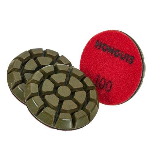 3" x 10mm Concrete Polishing Pads Resin Bond, 100 Grit, 3-Pack