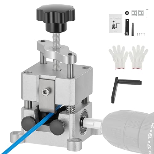 CREWORKS Wire Stripper Machine 0.06"-1" Drill Compatible for Recycling 2 Channel-for1.5-25mm Wires