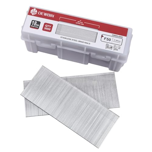 18 Gauge Stainless Steel Brad Nails, 3000 Counts 2-Inch 18GA Brad Nails, Nail Gun Nails for Pneumatic, Electric Brad Nailer Gun