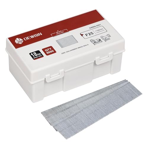 18 Gauge Brad Nails, 6000 Counts 1-inch 18 GA Brad Nails, Galvanized Nails for Nail Gun, Finishing Nail Gun Nails for Pneumatic, Electric Brad Nailer Gun 6000 Cts