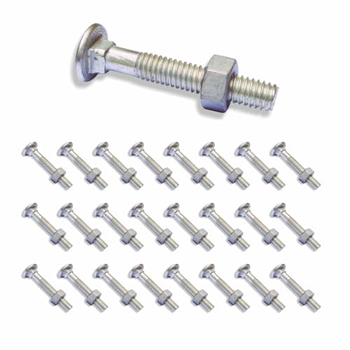 Galvanized Carriage Bolts & Nuts Set for Chain Link Fence, 25 Pieces (3/8" x2-1/2) 3/8"x2-1/2"
