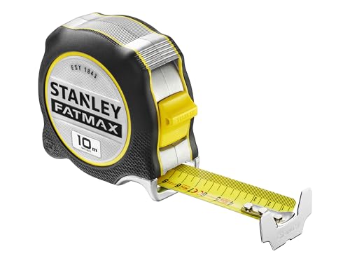 STANLEY Fatmax XTREME FMHT38232-0 Tape Measure 10 m (with Integrated Finger Brake, Tape 16 cm with Bladeamor Coating, Extra Large Hook, Printed on Both Sides, Sturdy Bi-Material Housing)