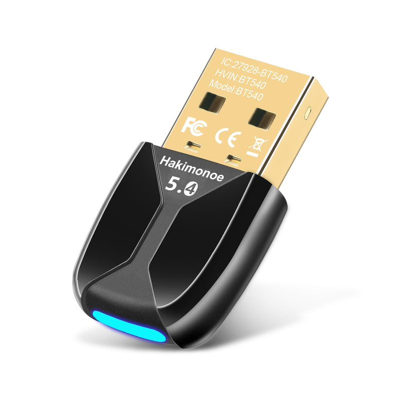 Upgraded USB Bluetooth 5.4 Adapter for PC, Wireless USB Dongle for Laptop Desktop Windows 11 10 8.1 7, Plug n Play Bluetooth Headphones Headset Speaker Mouse Keyboard Printer Controller