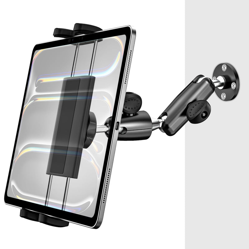 Bathroom Tablet Wall Holder, [Retractable & Rotatable Arm] Sturdy Tablet Wall Mount, Heavy Duty Soak Wall Stand for iPad Pro 13 12.9 Air Mini, Galexy Tab/Z Fold, iPhone, 4-13" Tablets