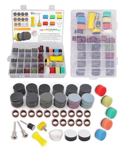 268 PCS 1 Inch Wet Dry Sanding Discs Drums for Dremel Bits 60-10000 Grit 1 Inch 268PCS