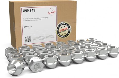 Wheel Accessories Parts 32 Pcs M14x1.5 14x1.5 Thread Open End Bulge Acorn 21mm 0.83" Long Lug Nuts Zinc 7/8" 22mm Hex Fits Chevy Silverado GMC Sierra 2500 3500 Ford F250 F350 RAM 2500 3500 32 Pack 7/8" Hex Open Chrome