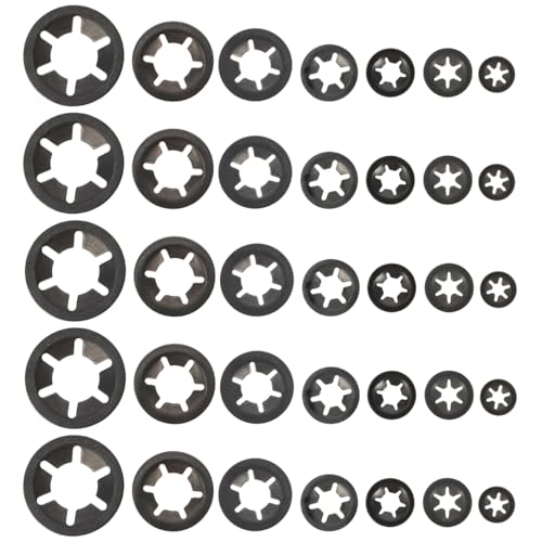 210 Pcs Internal Tooth Locking Washers Carbon Steel Bearing Clamping Rings Quick Lock Washers for Industrial Machinery Automotive Use with Corrosion Resistance 1