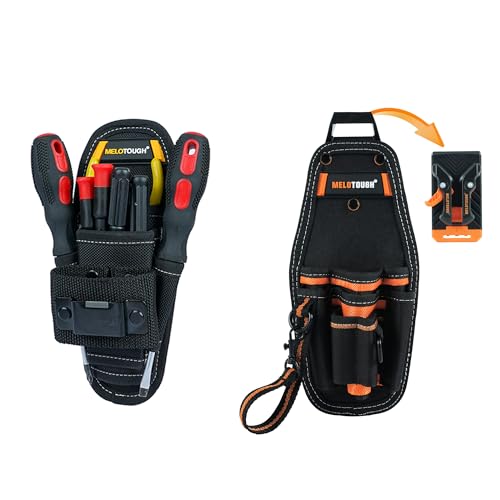 MELOTOUGH 2 PCS Small Tool Pouch with Belt Clip,Small Tool Holder Pouch, Clip on Mini Work Organizer Tool Holster and Knife Holder Pouch