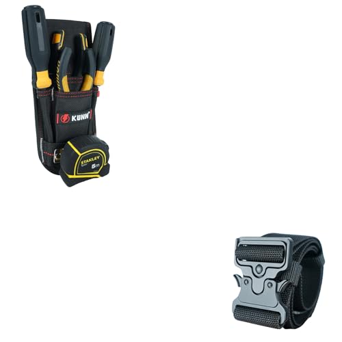 KUNN Tool Pouch with Belt Clip & 2-Inch Work Tool Belt Quick Release Buckle