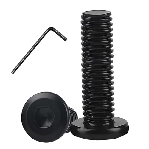 Metuja M8-1.25 x 40mm,50-Pack Black Flat Head Hex Socket Cap Screw Bolts,304 Stainless Steel,Fully Threaded M8 Bolts,Metric Fasteners for Furniture M8-1.25x40mm 50