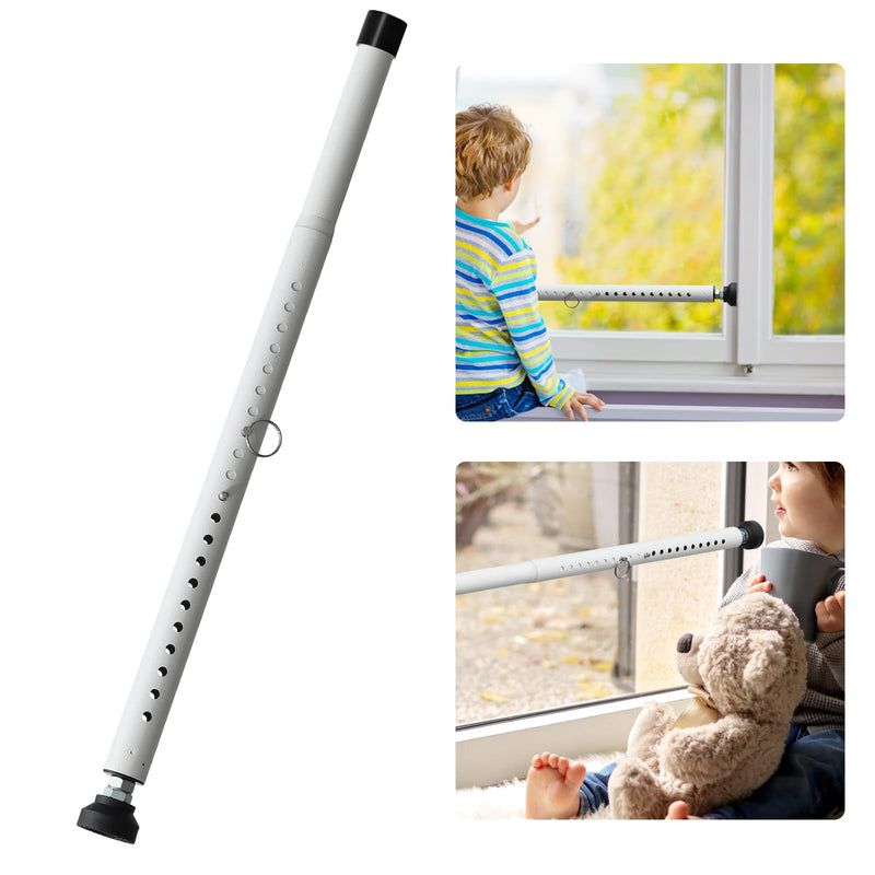 Sliding Door Lock, 18-50 inches Adjustable Sliding Door Security Bar, 1 Inch Heavy Duty Sliding Glass Door Lock Bar for Window, Patio, Bacony, Apartment, White