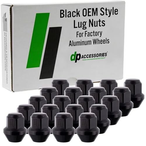 DPAccessories Lug Nuts Compatible with 2008-2020 Dodge Grand Caravan | Black OEM Style | Factory Aluminum Wheels Only | Set of 20 Wheel Nuts | DDOGRC05F-BK/1 2008-2020 Factory Wheels