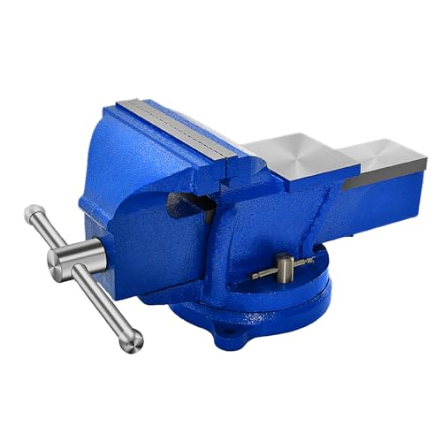 6" Bench Vise Heavy Duty, 360° Swivel Base Cast Steel Table Vise