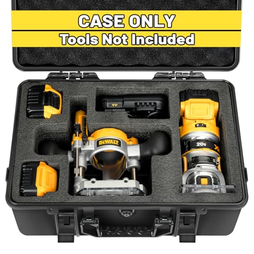 Hard Case for Dewalt Router - Tool Bag for Cordless Woodworking Router Tool Charcoal Large Capacity