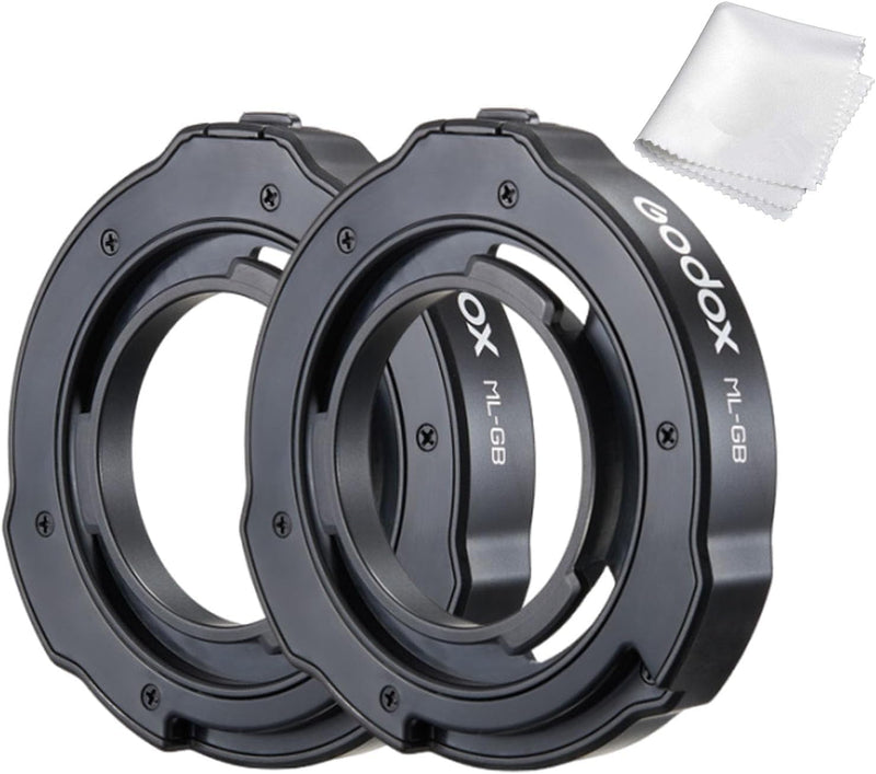 Godox ML-GB Bowens Adapter for GodoxAD300Pro AD400Pro Flash,Compatible with Godox ML100R ML100Bi ML60IIBi ML30 ML30Bi ML60 ML60Bi Led Video Lights (Pack of 2)