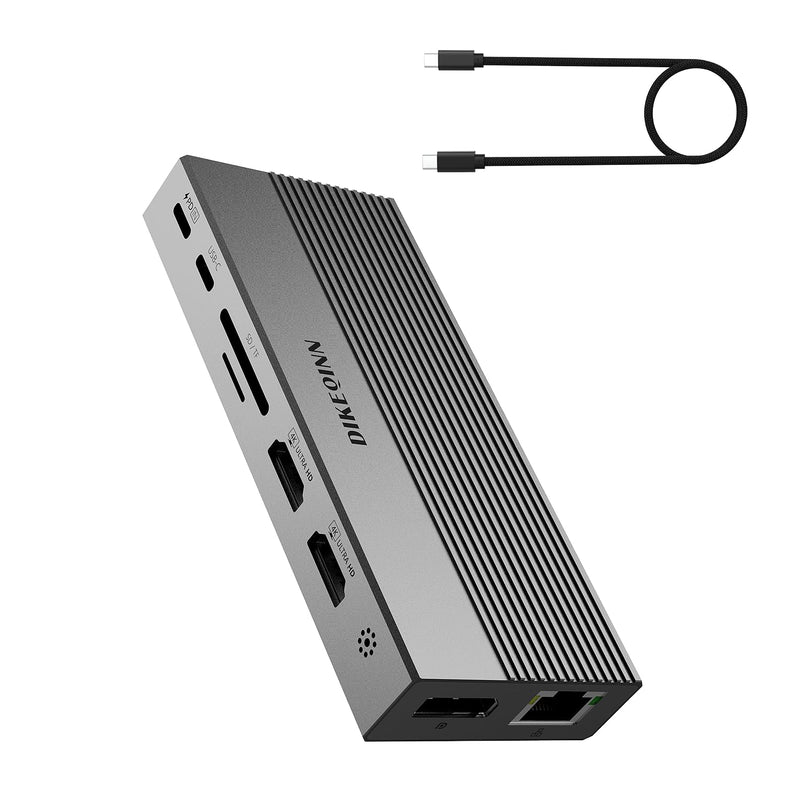 13-in-1 USB C Docking Station: Triple 4K Display, 100W Power Delivery, 5Gbps Data Ports, SD/MicroSD Slot - for Dell XPS, HP Laptops & ThinkPad