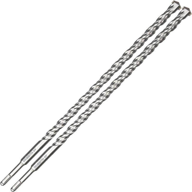 2-Pack SDS Plus Masonry Drill Bits 3/4 Inch x 18 Inch Long Rotary Hammer Drill Bits Carbide Tipped for Concrete Brick Cement Stone Block. 2 Pcs 3/4" 18"