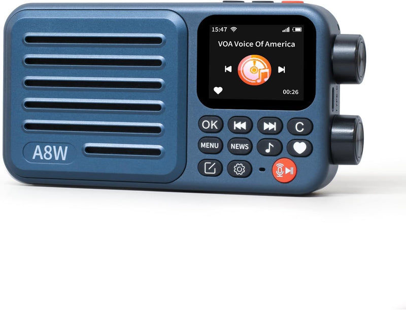 A8W Portable Smart Internet Radio Receiver WIFI/4G Radio Speaker with FM,Micro-SD Card,All World Radios,for Home with WiFi,Digital Radio,choyoung