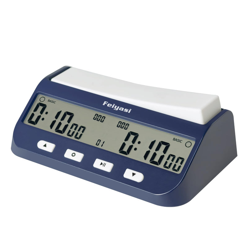 Chess Clock, Competition Specific Chess Timer, Portable Digital Electronic Large Screen Chess Clock,Suitable for Timers in Chess, Go, Checkers, and Other Board Games (Navy Blue) Navy Blue