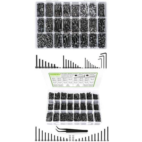 M2 M3 M4 Hex Socket Screw Set + M3 Screw Kit (Socket+Flat)