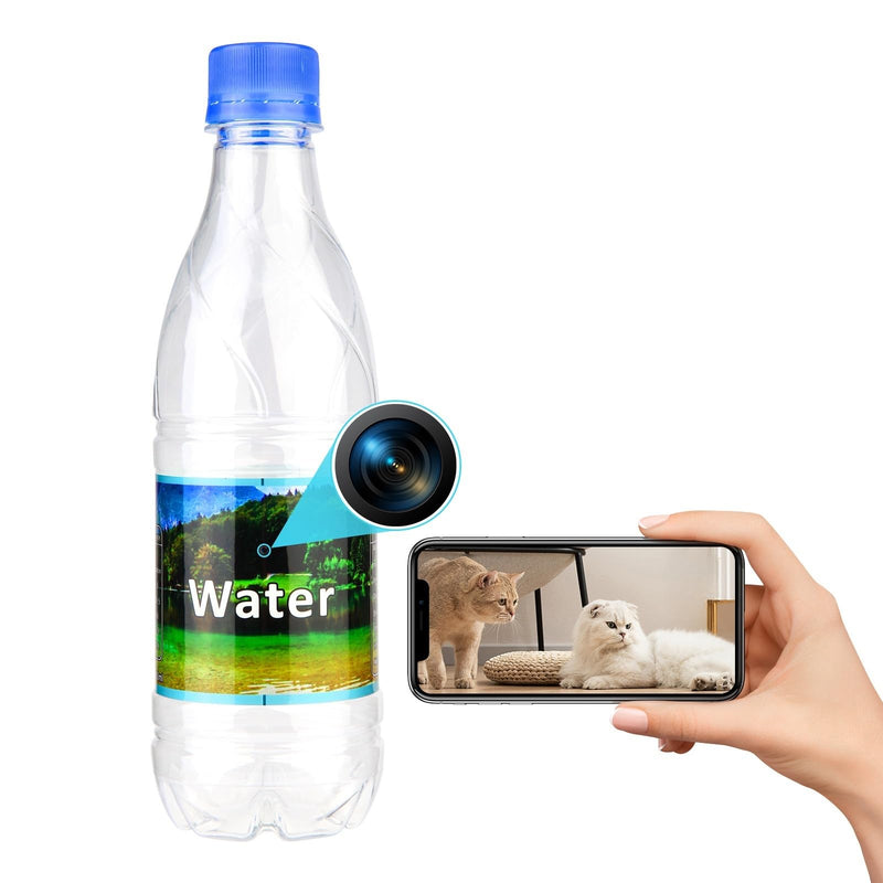 Hidden Camera Bottle - Mini Camera - Wireless Nanny Cam - Full HD - Indoor Home Security-No WiFi Small Camera