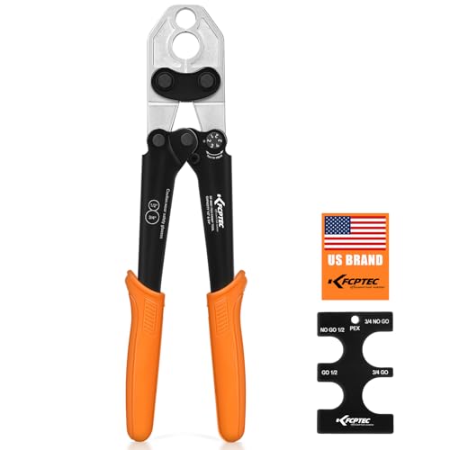 KF CPTEC PEX Crimping Tool, 1/2 & 3/4-Inch Copper Ring Crimper, ASTM F1807