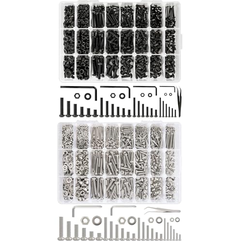 1720Pcs 24 Size M2 M3 M4 M5 Hex Button Head Screw Set + Pan Head Phillips M2 M3 M4 M5 Machine Screws