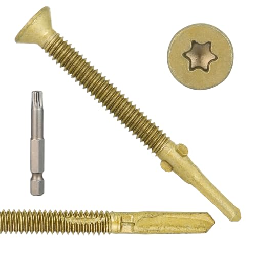 120Pcs#14 x 2-3/4" Trailer Deck Screws-T30 Torx Self-Tapping Screws for Trailers,Wood Metal,Truck Beds & Metal Framing with Reamer Tip 14 x 2-3/4-120