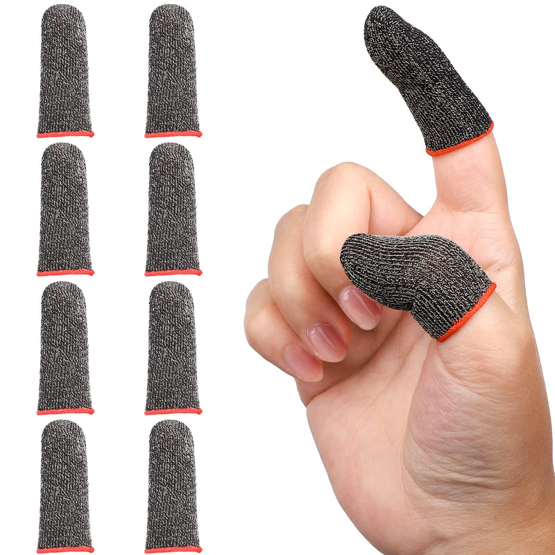 10 Pack Black Finger Sleeve for Gaming, Thumb Covers，Dedales Gamer Profesionales Thumb Sleeves Mobile Gaming Call of Duty Mobile PUBG Mobile Games Finger Covers，Mobile Gaming Accessories Pack of 10