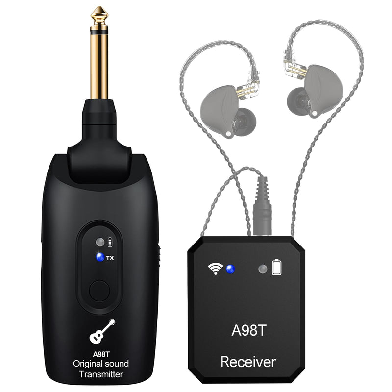 A98T 2.4GHz Wireless in-Ear Monitor System – Low Latency, HD Audio, 100ft Range, 24-bit 48kHz for Clear Sound, Mono/Stereo, 5-Hour Battery, Ideal for Studio, Live Performance, Bands