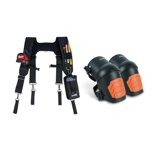 MELOTOUGH Tool Belt Suspenders Construction Bag Suspenders Padded Work belt Suspenders,Knee Pads for Work,Construction,Flooring,Gardening