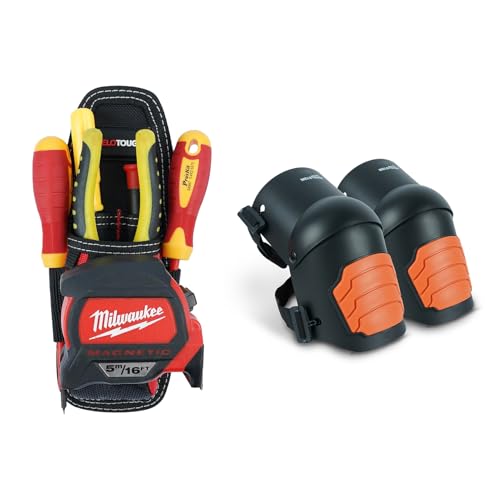 MELOTOUGH Small Tool Pouch with Belt Clip,Small Tool Holder Pouch, Min Work Organizer Tool Holster and Knife Holder,Knee Pads for Work,Construction,Flooring,Gardening