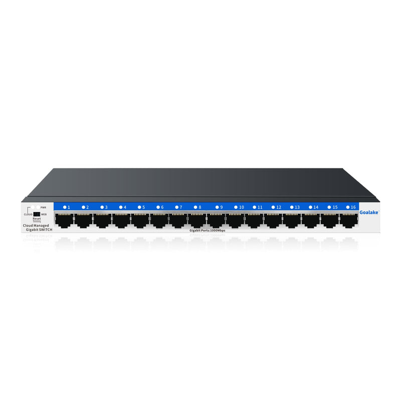 16 Port Gigabit Switch, Easy Smart Managed Ethernet Switch, Network Hub, Ethernet Splitter, Plug & Play, Fanless Metal Design, VLAN, Qos, Desktop or Wall Mount 16 Gigabit Ports|Easy Managed