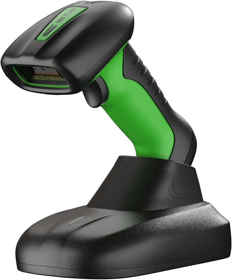 NETUM 2D QR Industrial Bluetooth Barcode Scanner with Charging Dock, Upgraded Wireless 2D/1D Bar Code Reader, 2600mAh Battery, Drop Dust WaterProof, Hands-Free for Windows, Mac, Android, iOS (NT-1950) NT-1950