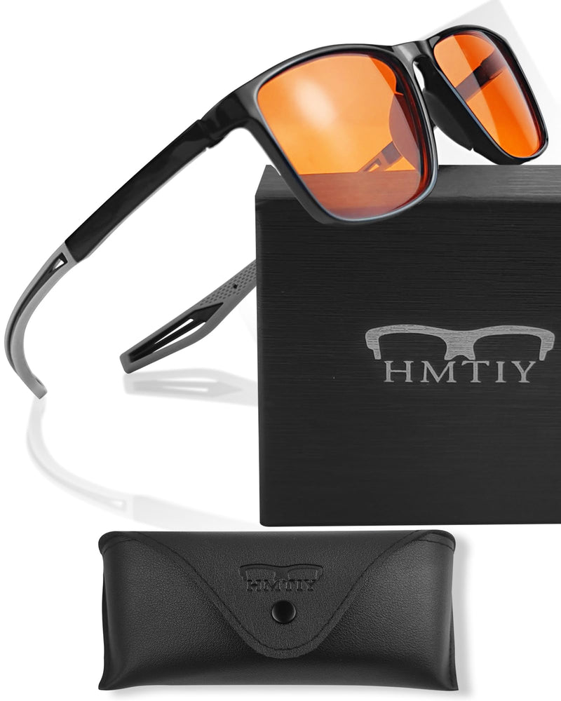 Blue Light Blocking Glasses Gaming- Filtering Computer Gaming Screen/TV/Phone UV Blue Ray Black Dark-orange