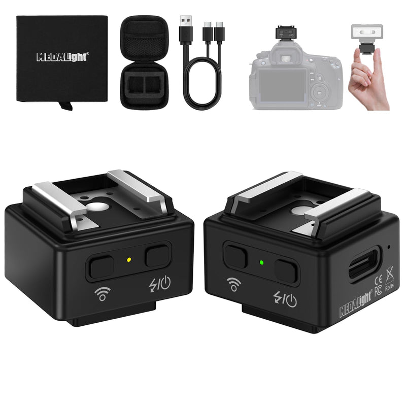 WF1 2.4G Wireless Flash Trigger for Canon Nikon Sony Pentax DSLR Cameras Wireless Flash Trigger Transmitter and Receiver for Camera Flashes with Hot Shoe Mount(Black).