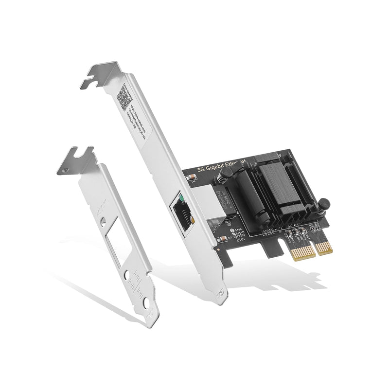 5G PCIe Network Adapter, RTL8126 5G/2.5G/1G/100Mbps Binardat Ethernet Card RJ45 LAN Controller with Low Profile, Support PXE for Windows 11/10, Linux 1x5 Gigabit